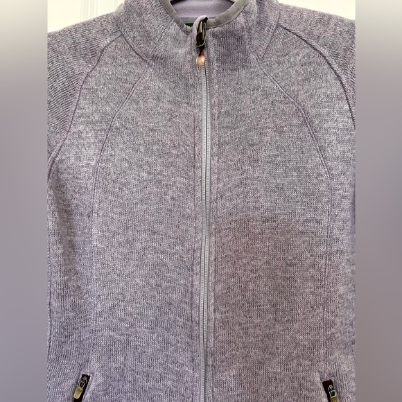 Eddie Bauer Lavender Knit Full Zip Mock Neck Jacket Sweater Women's Size Smalll - Picture 12 of 12